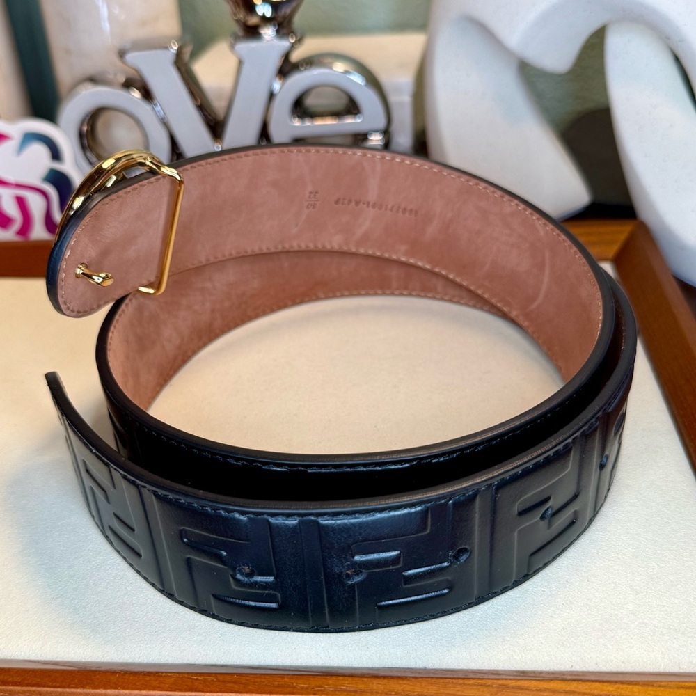 EUC FENDI Calfskin F is Fendi FF 1974 Embossed Belt - Picture 6 of 10